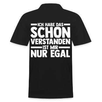 Ich Hab Das Schon Verstanden Ist Mir Nur Egal - Männer Poloshirt - Schwarz - Hinten - Kai (181cm)