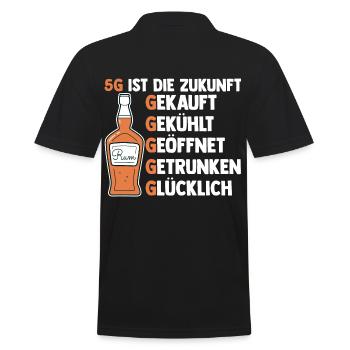 5G ist die Zukunft Rum - Männer Poloshirt - Schwarz - Hinten - Kai (181cm)