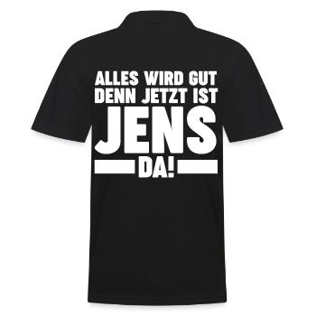 Jens - Männer Poloshirt - Schwarz - Hinten - Kai (181cm)