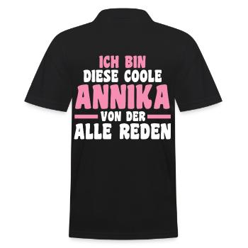 Annika - Männer Poloshirt - Schwarz - Hinten - Kai (181cm)