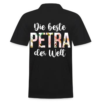 Name Petra - Männer Poloshirt - Schwarz - Hinten - Kai (181cm)