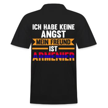 Ich habe keine Angst mein Freund ist Armenier - Männer Poloshirt - Schwarz - Hinten - Kai (181cm)