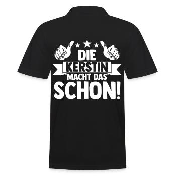 Kerstin - Männer Poloshirt - Schwarz - Hinten - Kai (181cm)
