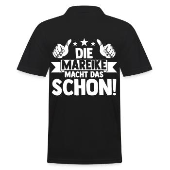 Mareike - Männer Poloshirt - Schwarz - Hinten - Kai (181cm)