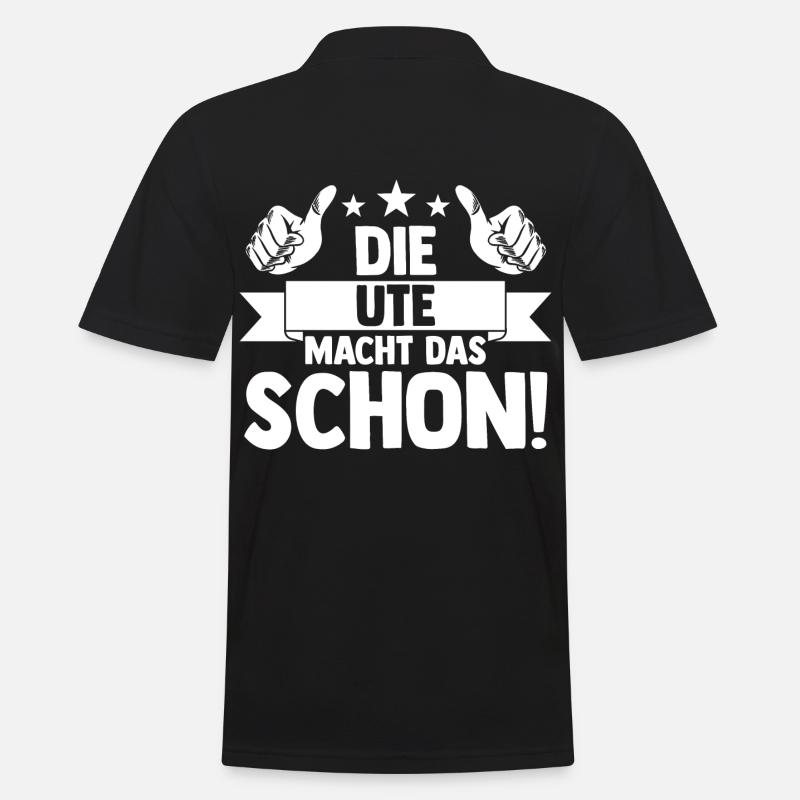 Ute - Männer Poloshirt - Schwarz