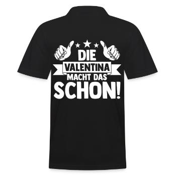 Valentina - Männer Poloshirt - Schwarz - Hinten - Kai (181cm)