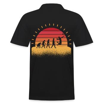 Evolution Volleyballer Volleyballspieler Volleybal - Männer Poloshirt - Schwarz - Hinten - Kai (181cm)