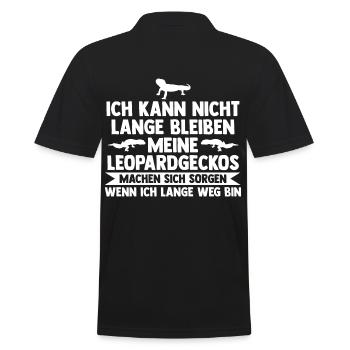 Eidechse Terrarium Reptilien Leopardgecko - Männer Poloshirt - Schwarz - Hinten - Kai (181cm)