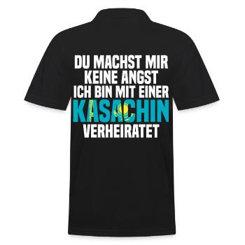 Du machst mir Keine Angst ich bin mit einer Kasach - Männer Poloshirt - Schwarz - Hinten - Kai (181cm)