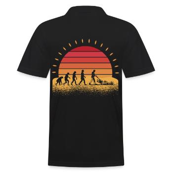 Gartenarbeit Garten Gärtner Evolution Hobbygärtner - Männer Poloshirt - Schwarz - Hinten - Kai (181cm)