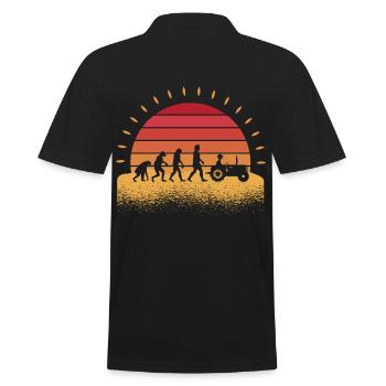 Landwirtschaft Landwirt Traktor Bauernhof Evolutio - Männer Poloshirt - Schwarz - Hinten - Kai (181cm)