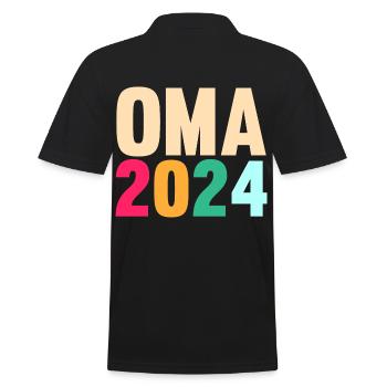 Werdende Oma 2024 - Männer Poloshirt - Schwarz - Hinten - Kai (181cm)