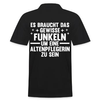 Pflege Pflegekraft AltenPflegerinin - Männer Poloshirt - Schwarz - Hinten - Kai (181cm)