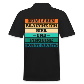 Bier Pinguin - Männer Poloshirt - Schwarz - Hinten - Kai (181cm)