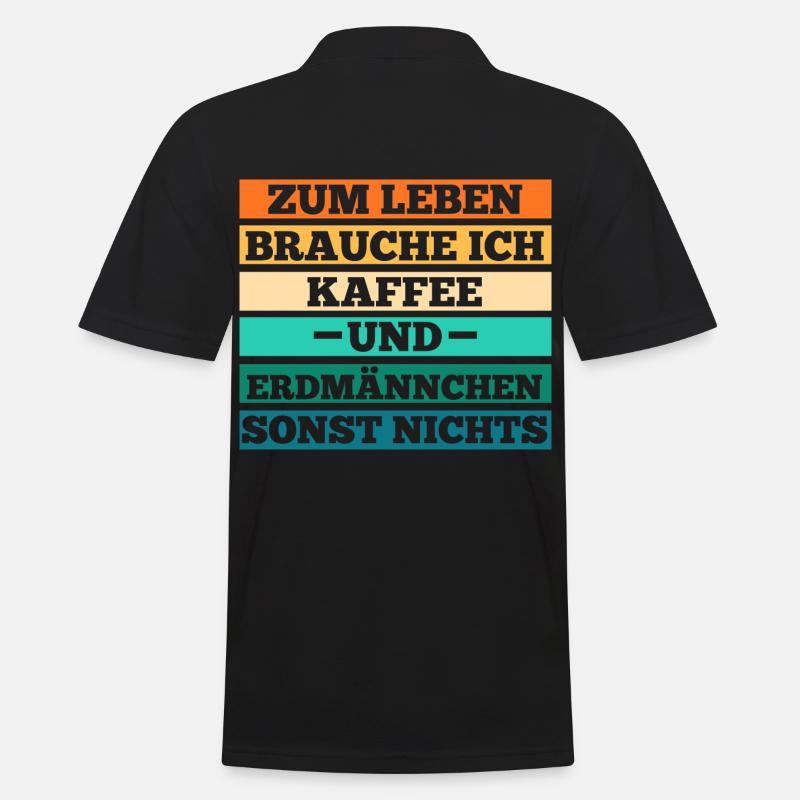 Kaffee Erdmännchen - Männer Poloshirt - Schwarz