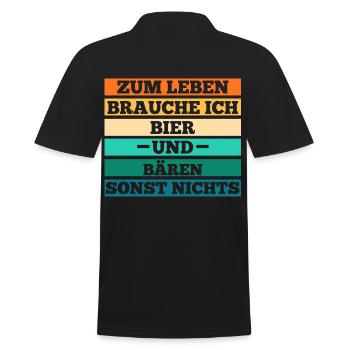 Bier Braunbär Bär - Männer Poloshirt - Schwarz - Hinten - Kai (181cm)