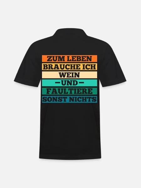 Wein Faultier - Männer Poloshirt - Schwarz