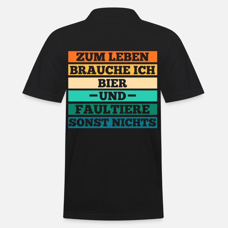 Bier Faultier - Männer Poloshirt - Schwarz