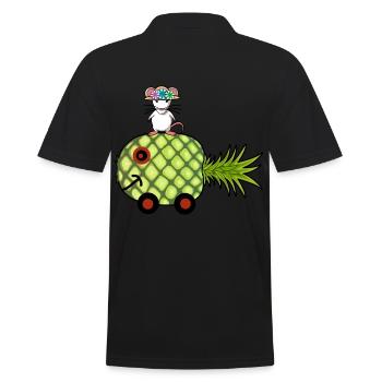 Ananas Wohnwagen Ratte Urlaub Reise - Männer Poloshirt - Schwarz - Hinten - Kai (181cm)