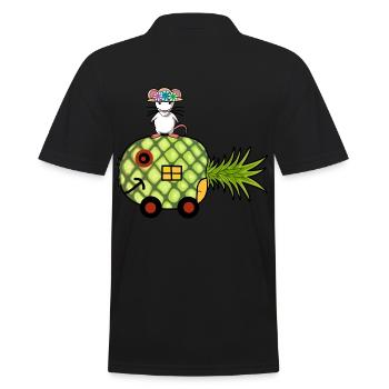 Pineapple Motorhome Holidays Mouse Travel Travel Child - Men's Polo Shirt - black - Back - Kai (181cm)