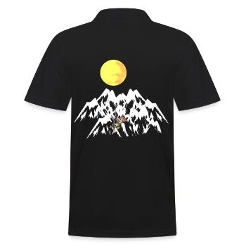 Rodent Mouse Mountaineer Mountains Rock Climbing Mountain - Men's Polo Shirt - black - Back - Kai (181cm)