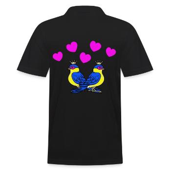 Birds Love Hearts Relation Saint-Valentin - Polo Homme - noir - Dos - Kai (181cm)
