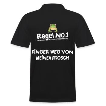 Frösche Frosch - Männer Poloshirt - Schwarz - Hinten - Kai (181cm)