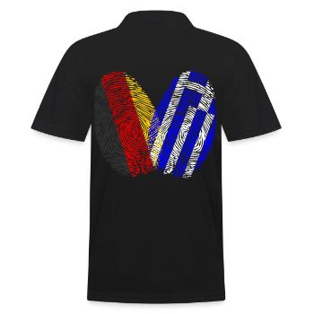 Fingerabdruck Grieche Griechenland - Männer Poloshirt - Schwarz - Hinten - Kai (181cm)