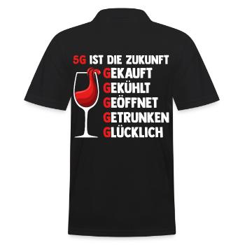 5G ist die Zukunft Wein - Männer Poloshirt - Schwarz - Hinten - Kai (181cm)