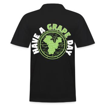 Have A Grape Day - Männer Poloshirt - Schwarz - Hinten - Kai (181cm)