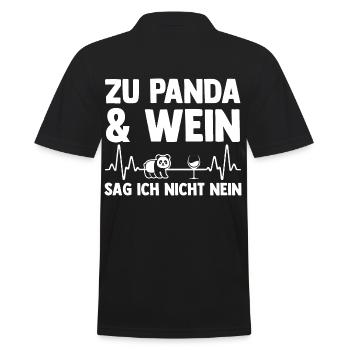Pandabär Wein Panda - Männer Poloshirt - Schwarz - Hinten - Kai (181cm)