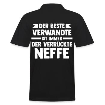 Onkel Tante Neffe - Männer Poloshirt - Schwarz - Hinten - Kai (181cm)