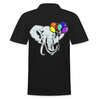 Elefanten Elefant Luftballons Regenbogen LGBT - Männer Poloshirt - Schwarz - Hinten - Kai (181cm)