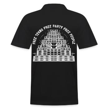 Free Tekno Free Party Freie Leute - Männer Poloshirt - Schwarz - Hinten - Kai (181cm)