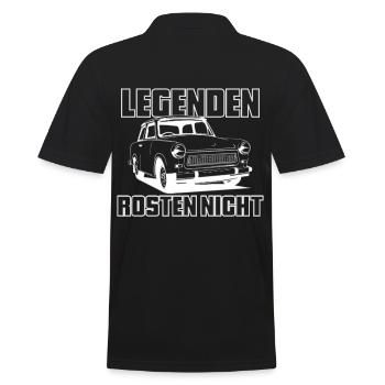 Trabi Trabbi  Pappe DDR Fahrzeug Sprüche - Männer Poloshirt - Schwarz - Hinten - Kai (181cm)