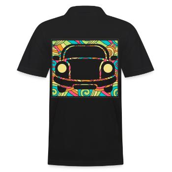 Vintage Car Hippie Vintage Artwork - Men's Polo Shirt - black - Back - Kai (181cm)