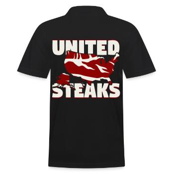 United Stakes United States Steak Humor - Men's Polo Shirt - black - Back - Kai (181cm)
