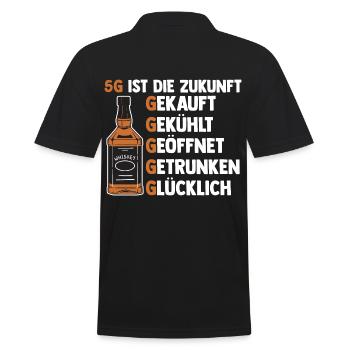 5G ist die Zukunft Whiskey - Männer Poloshirt - Schwarz - Hinten - Kai (181cm)