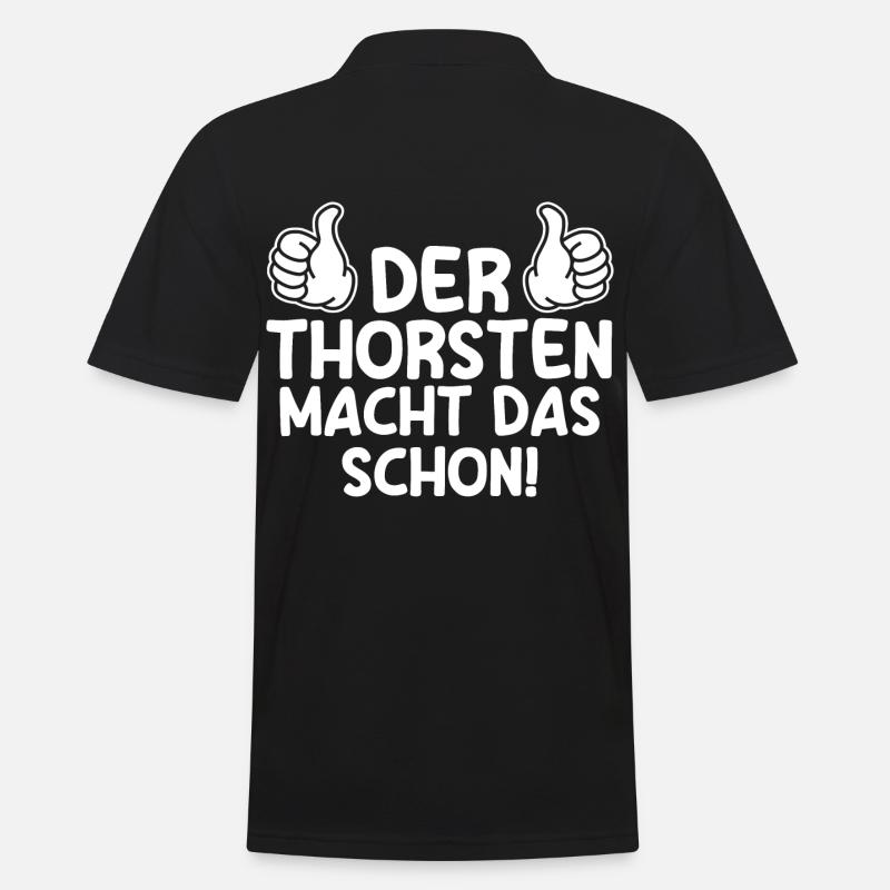 Thorsten - Männer Poloshirt - Schwarz
