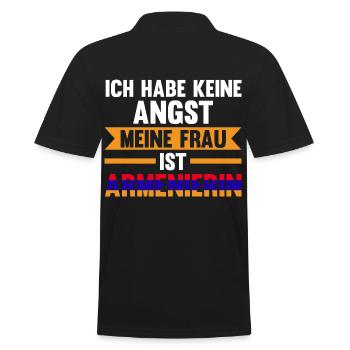 Ich habe keine Angst meine Frau ist Armenierin - Männer Poloshirt - Schwarz - Hinten - Kai (181cm)