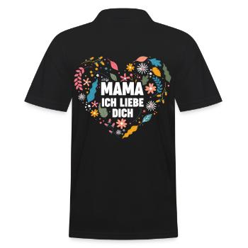 Mama Ich Liebe Dich - Männer Poloshirt - Schwarz - Hinten - Kai (181cm)