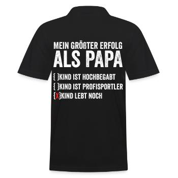 Vater Vatertag Papa - Männer Poloshirt - Schwarz - Hinten - Kai (181cm)