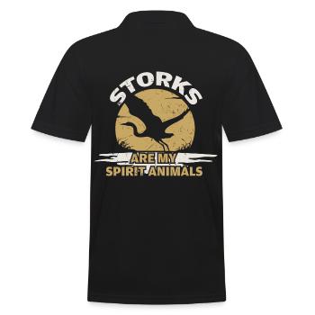 Storks Are My Spirit Animals - Männer Poloshirt - Schwarz - Hinten - Kai (181cm)