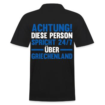 Griechen Grieche Griechenland - Männer Poloshirt - Schwarz - Hinten - Kai (181cm)
