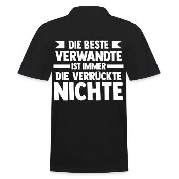Onkel Tante Nichte - Männer Poloshirt - Schwarz - Hinten - Kai (181cm)
