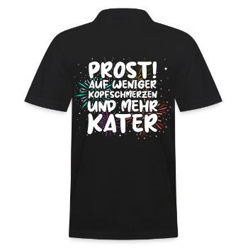 Neujahr Feuerwerk Silvester - Männer Poloshirt - Schwarz - Hinten - Kai (181cm)
