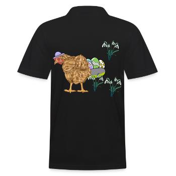 Poulet Volaille Œufs Nid Œufs de Pâques Pâques - Polo Homme - noir - Dos - Kai (181cm)