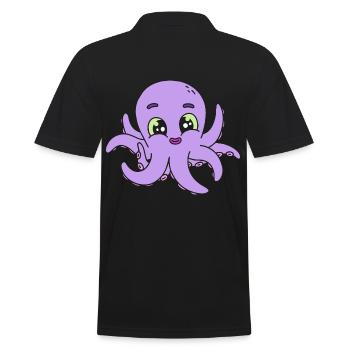 Octopus Kraken Kids Child Baby Sea Creatures - Men's Polo Shirt - black - Back - Kai (181cm)