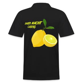 Citron, aigre fait plaisir, fruits citron FUN - Polo Homme - noir - Dos - Kai (181cm)