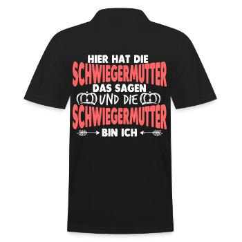Schwiegermama Schwiegermutter - Männer Poloshirt - Schwarz - Hinten - Kai (181cm)